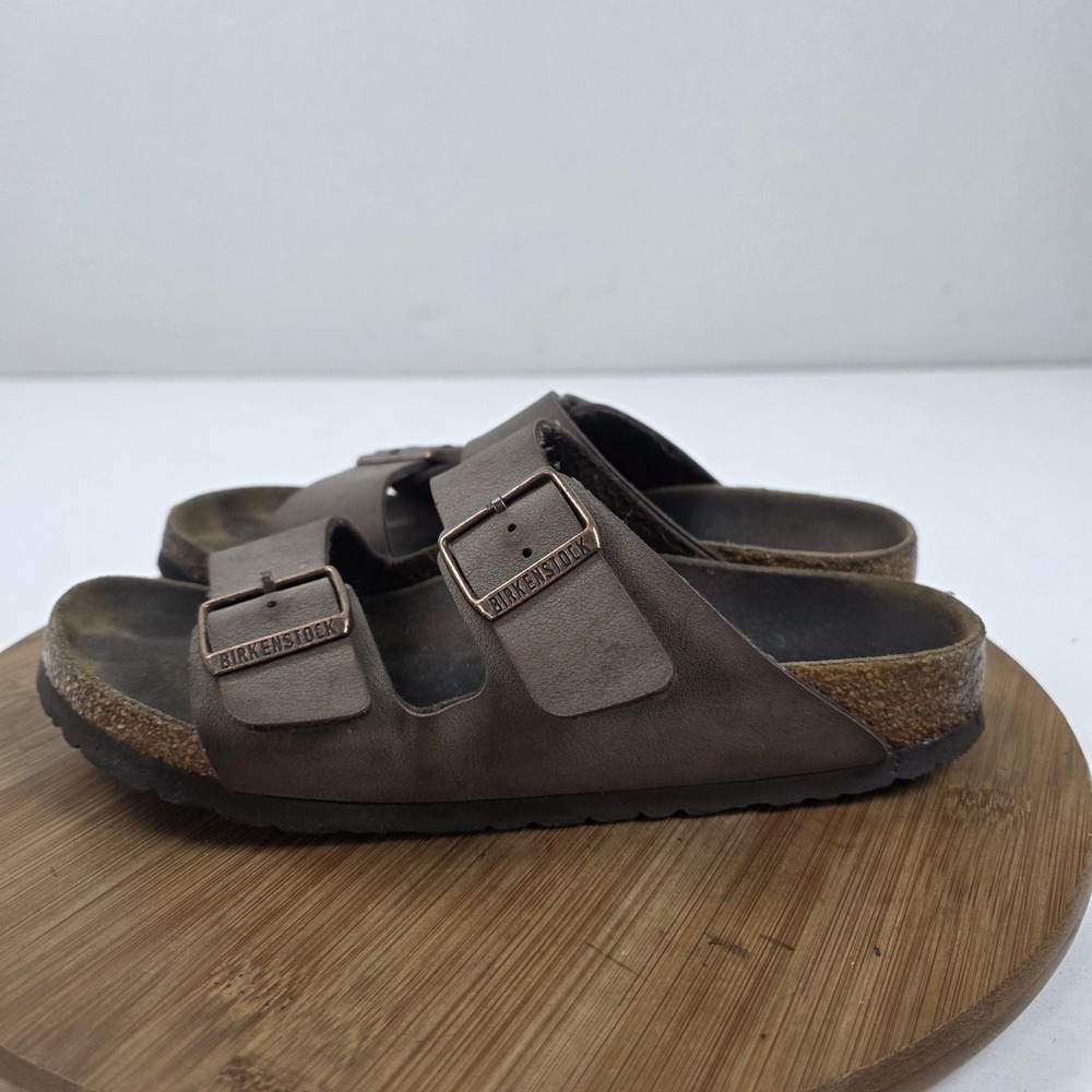 Birkenstock Arizona Sandals Womens Size 8 39 Brown Leather Cork Footbed Buckle